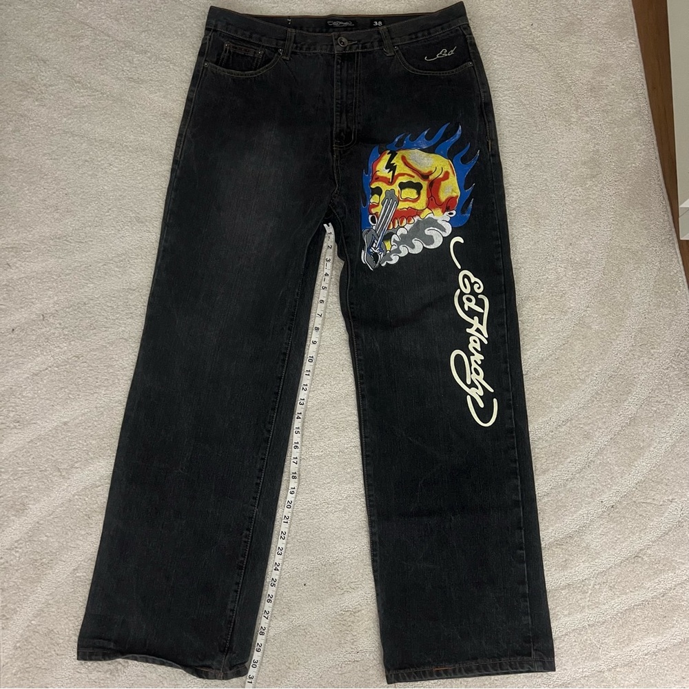 Vintage Painted Ed Hardy Jeans